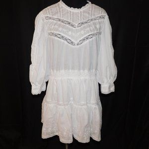 LoveShackFancy x Target Talulah Pintuck Yoke White Cotton Eyelet Dress Size XL